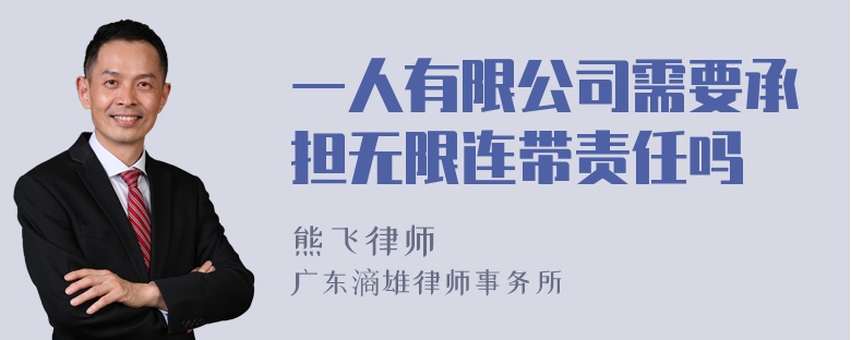 一人有限公司需要承担无限连带责任吗