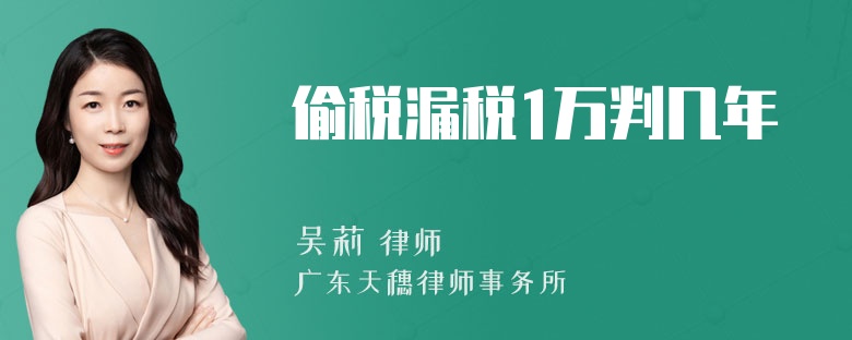 偷税漏税1万判几年