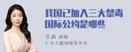 我国已加入三大禁毒国际公约是哪些