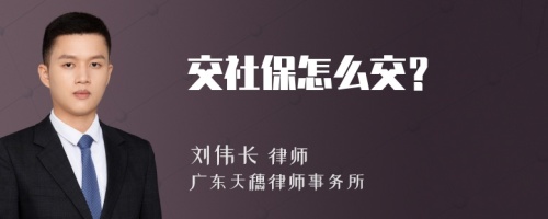 交社保怎么交？