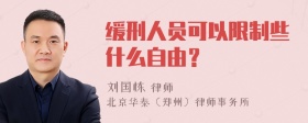 缓刑人员可以限制些什么自由？