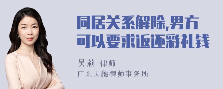 同居关系解除,男方可以要求返还彩礼钱