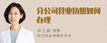 分公司营业执照如何办理