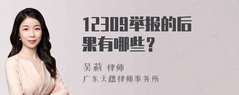 12309举报的后果有哪些？