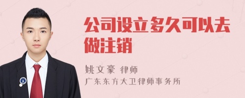 公司设立多久可以去做注销