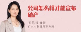 公司怎么样才能宣布破产