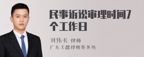 民事诉讼审理时间7个工作日