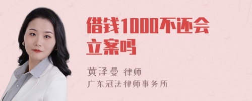 借钱1000不还会立案吗