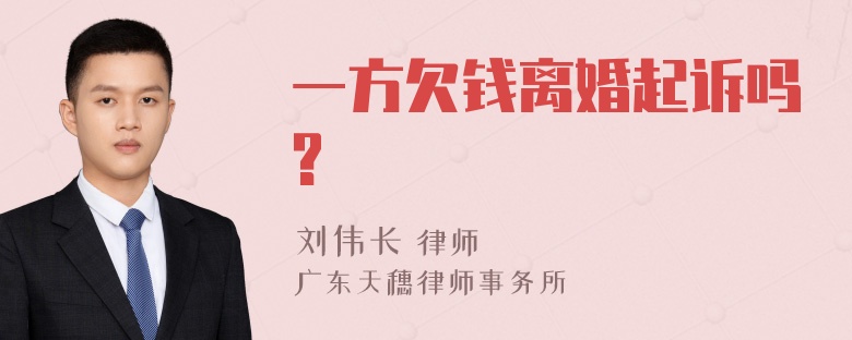 一方欠钱离婚起诉吗?