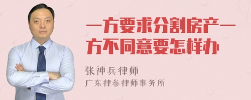 一方要求分割房产一方不同意要怎样办