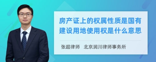 房产证上的权属性质是国有建设用地使用权是什么意思