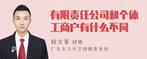 有限责任公司和个体工商户有什么不同