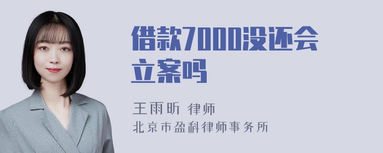 借款7000没还会立案吗