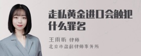 走私黄金进口会触犯什么罪名