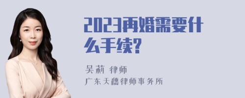 2023再婚需要什么手续?