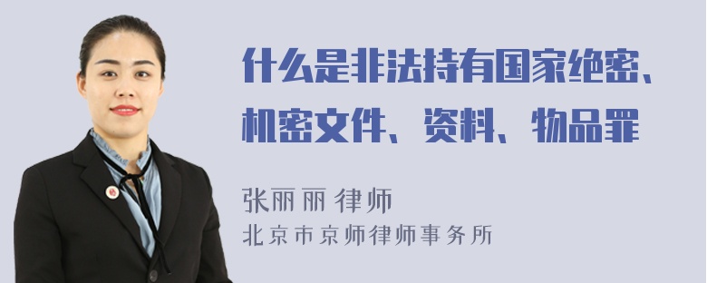 什么是非法持有国家绝密、机密文件、资料、物品罪