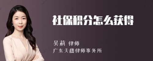 社保积分怎么获得