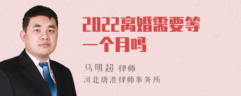 2022离婚需要等一个月吗