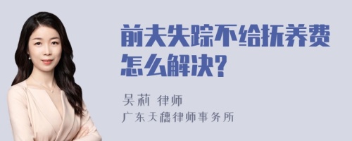 前夫失踪不给抚养费怎么解决?