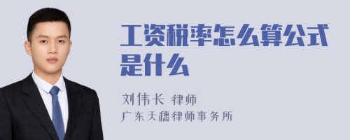 工资税率怎么算公式是什么