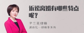 诉讼离婚有哪些特点呢？