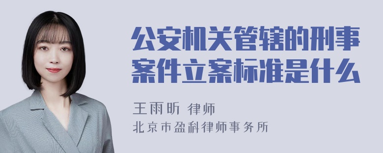 公安机关管辖的刑事案件立案标准是什么