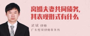 离婚夫妻共同债务，其表现形式有什么