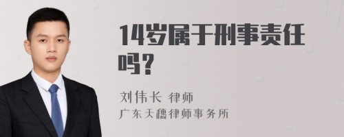 14岁属于刑事责任吗？