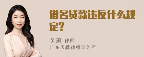 借名贷款违反什么规定?