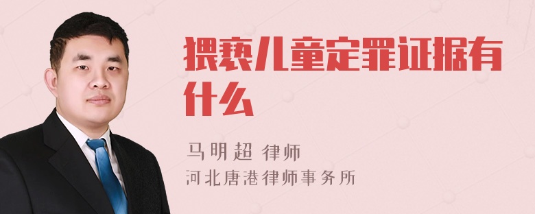 猥亵儿童定罪证据有什么