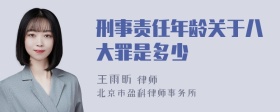 刑事责任年龄关于八大罪是多少