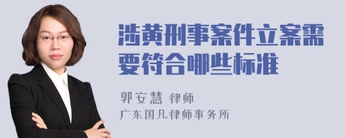 涉黄刑事案件立案需要符合哪些标准