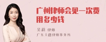 广州律师会见一次费用多少钱