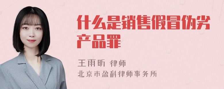 什么是销售假冒伪劣产品罪