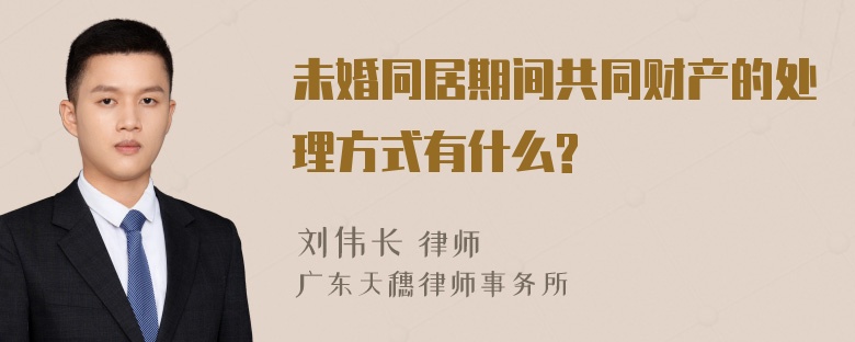 未婚同居期间共同财产的处理方式有什么?