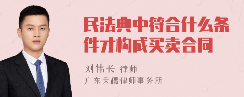 民法典中符合什么条件才构成买卖合同