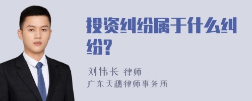 投资纠纷属于什么纠纷?