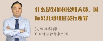 什么是对外国公职人员、国际公共组织官员行贿罪