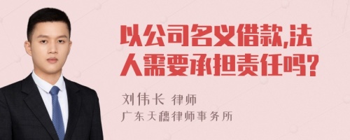 以公司名义借款,法人需要承担责任吗?