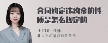 合同约定违约金的性质是怎么规定的