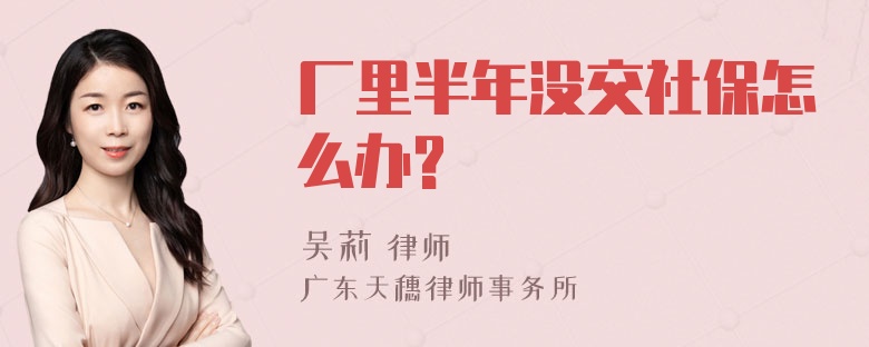 厂里半年没交社保怎么办?