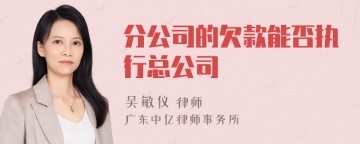 分公司的欠款能否执行总公司