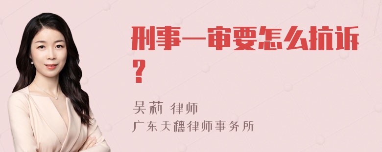 刑事一审要怎么抗诉？