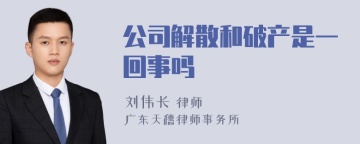 公司解散和破产是一回事吗