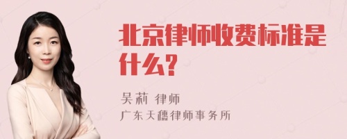 北京律师收费标准是什么?