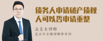 债务人申请破产债权人可以否申请重整