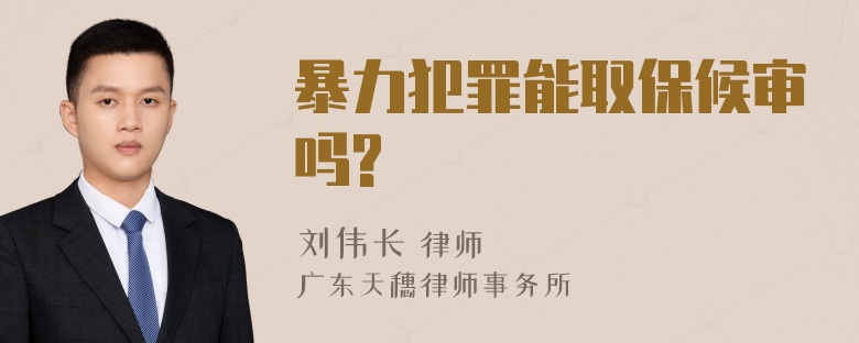 暴力犯罪能取保候审吗?