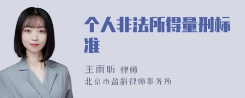 个人非法所得量刑标准