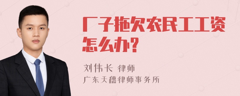 厂子拖欠农民工工资怎么办?