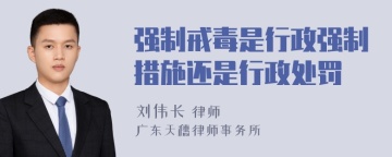 强制戒毒是行政强制措施还是行政处罚